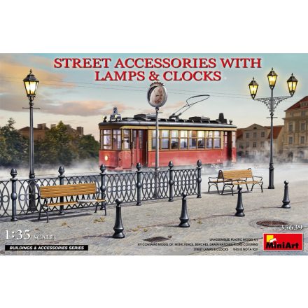 MiniArt Street Accessories With Lamps & Clocks makett