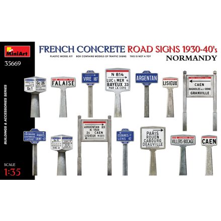 MiniArt FRENCH CONCRETE ROAD SIGNS 1930-40’S. NORMANDY makett