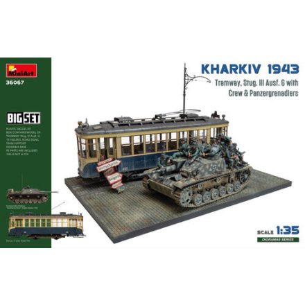 MiniArt Kharkiv 1943 - Tramway, StuG III Ausf G with Crew & Panzergrenadiers Big Set akett