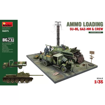 MiniArt Ammo Loading SU-85, GAZ-MM And Crew Big Set makett