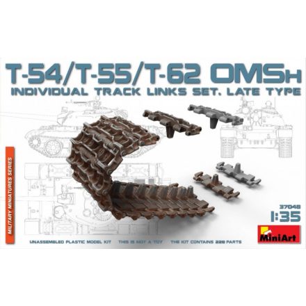 MiniArt T-54/T-55/T-62 OMSh Individual Track Links Set. late Type