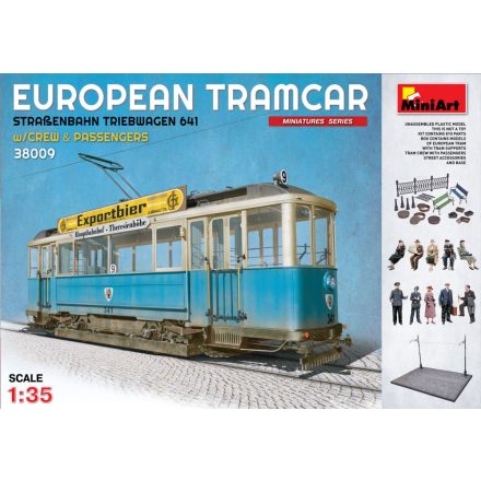 MiniArt European Tramcar with Crew & Passengers makett