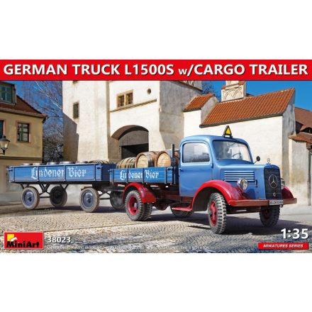 Miniart German Truck L1500S W/Cargo Trailer makett
