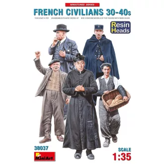   MiniArt - French Civilians '30-'40s. Resin Heads 1:35 figura készlet