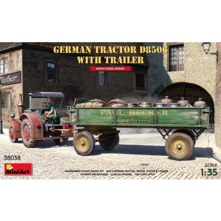 MiniArt GERMAN TRACTOR D8506 WITH TRAILER makett