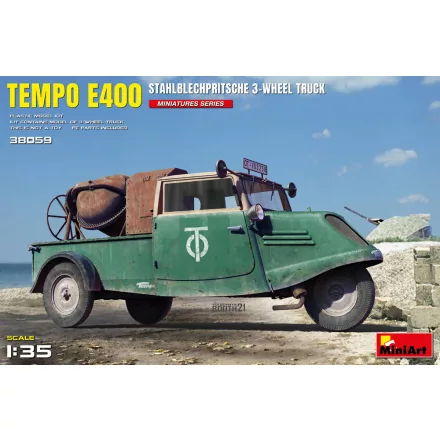 Miniart TEMPO E400 STAHLBLECHPRITSCHE 3-WHEEL TRUCK makett