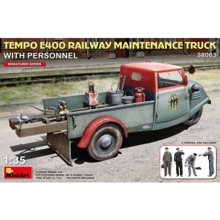 Miniart Tempo E400 Railway Miantenance Truck With Personnel makett