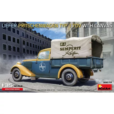 Miniart Liefer Pritschenwagen Typ 170V With Canvas makett