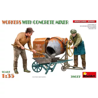 MiniArt - WORKERS WITH CONCRETE MIXER 1:35 figura készlet