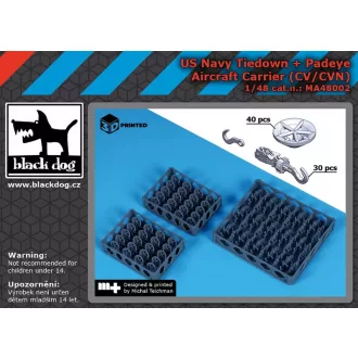   Black Dog US NAVY tiedown + padaye (CV/CVN) – hajómakett-kiegészítő