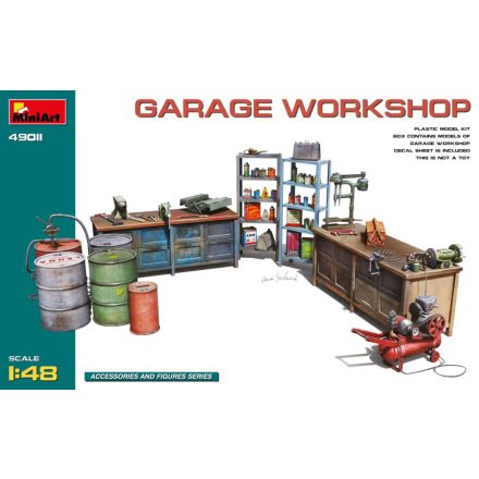 Miniart Garage Workshop makett