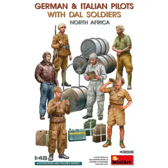   MiniArt - German & Italian Pilots w/DAL Soldiers. North Africa 1:48 dioráma kiegészítő