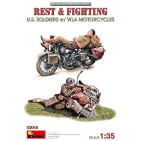   MiniArt Rest & Fighting U.S. Soldiers with WLA Motorcycles makett