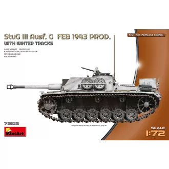   MiniArt - StuG III Ausf. G Feb 1943 Prod w/Winter Tracks 1:72 harci jármű makett
