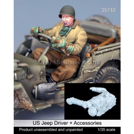Mantis Miniatures US Jeep Driver + Accessories, WWII