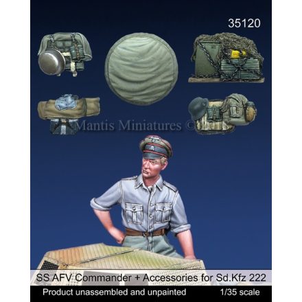 Mantis Miniatures SS AFV Commander + Accessories for SdKfz. 222