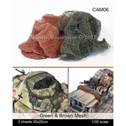 Mantis Miniatures Brown & Green Camouflage Mesh (2 sheets 30x20cm)