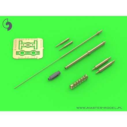 Master Model AH-64 Apache - M230 Chain Gun barrel (30mm), Pitot Tubes and tail antenna (resin, PE and turned parts)