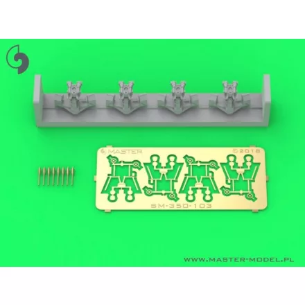 Master Model French Twin Mount 37mm/50 (1.46in) Model 1933 - (resin, PE and turned parts) - (4pcs)  (Hobby Boss)
