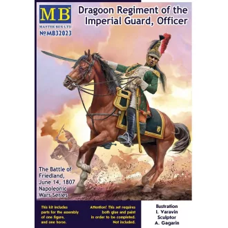   Master Box Napoleonic Wars Series. Dragoon Regiment of the Imperial Guard, The Battle of Friedland, June 14, 1807. Officer / Senior Sergeant figura készlet