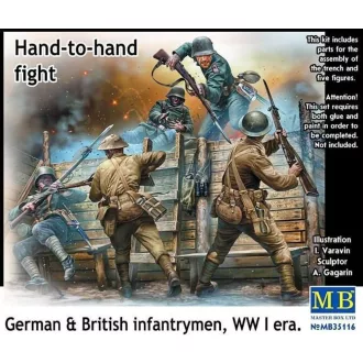   Master Box Hand-to-hand fight,German&British infant infantrymen, WWI era figura készlet