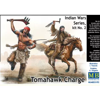   Master Box Tomahawk Charge.Indian Wars Series, kit No.2 figura készlet