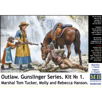   Master Box Outlow. Gunslinger series Kit No.1. Marshal Tom Tucker,Molly a.RebeccaHanson figura készlet