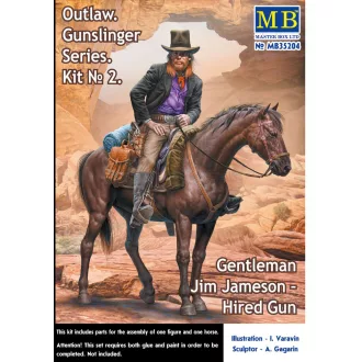   Master Box Outlow. Gunslinger series. Kit No.2. Gentleman Jim Jameson - Hired Gun figura készlet