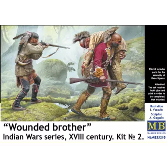   Master Box Wounded brother. Indian Wars series, XVIII century. Kit No. 2 figura készlet