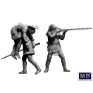 Master Box Wounded brother. Indian Wars series, XVIII century. Kit No. 2 figura készlet