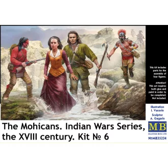   Master Box The Mohicans. Indian Wars Series, the XVIII century. Kit ? 6 figura készlet