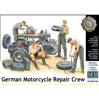   Master Box German Motorcycle repair team motorkerékpár makett