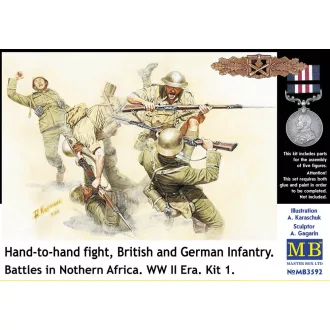   Master Box Hand-to-Hand fight, Brit. & Germ. infr. figura készlet