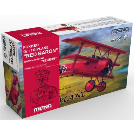 Meng Model Fokker Dr.I Triplane Red Baron + 1:10 resin bust Manfred von Richthofen makett