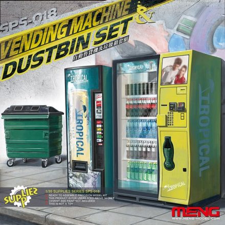 Meng Model Vending Machine and Dumpster Set