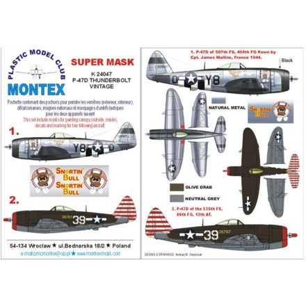 Montex P-47D Thunderbolt (Vintage) maszkoló