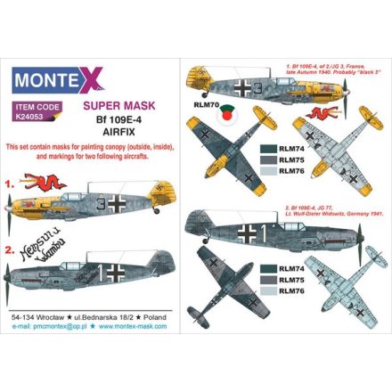 Montex Bf 109E-4 (Airfix) maszkoló