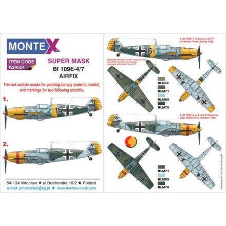 Montex Bf 109E-4/7 (Airfix) maszkoló