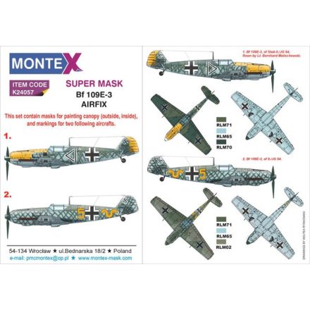 Montex Bf 109E-3 (Airfix) maszkoló