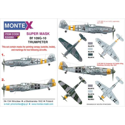Montex Bf 109G-10 (Trumpeter) maszkoló