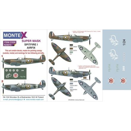 Montex SPITFIRE I (Airfix) maszkoló