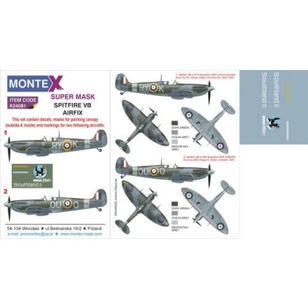Montex SPITFIRE VB (Airfix) maszkoló