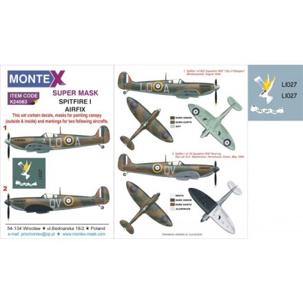 Montex SPITFIRE I (Airfix) maszkoló