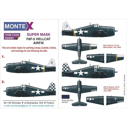Montex F6F-5 Hellcat (Airfix) maszkoló