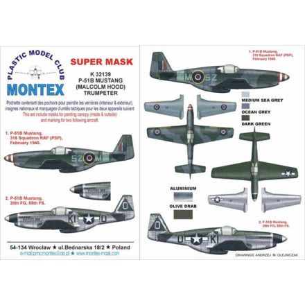 Montex P-51 III Mustang (TRUMPETER) maszkoló