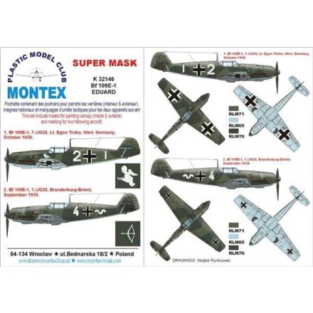 Montex Bf 109E-1 (Eduard) maszkoló