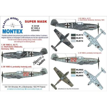 Montex Bf 109E-4 (Eduard) maszkoló