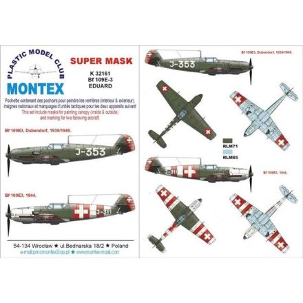Montex Bf 109E-3 (Eduard) maszkoló