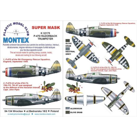 Montex P-47D RAZORBACK (TRUMPETER) maszkoló
