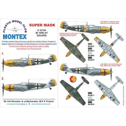 Montex BF 109E-4/7 (Eduard) maszkoló